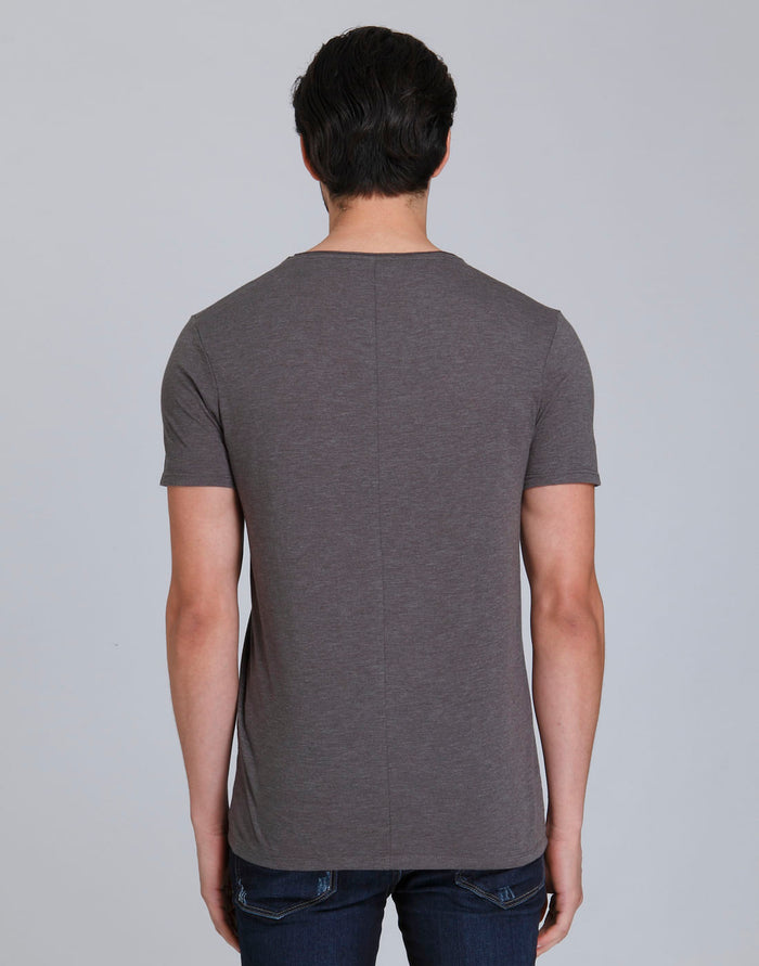 Grey Printed Crew Neck T-Shirt