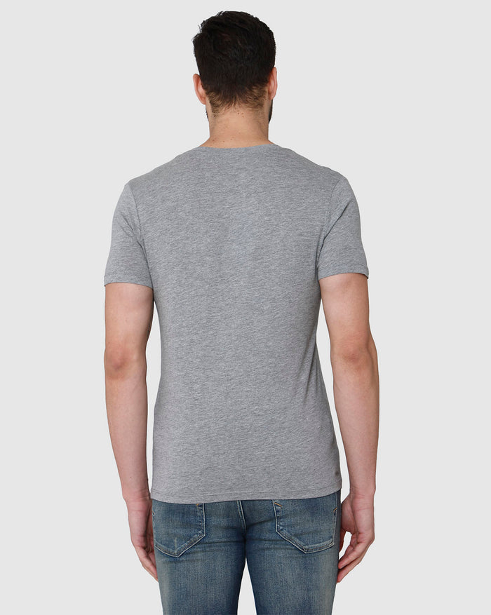 Grey Printed Crew Neck T-Shirt