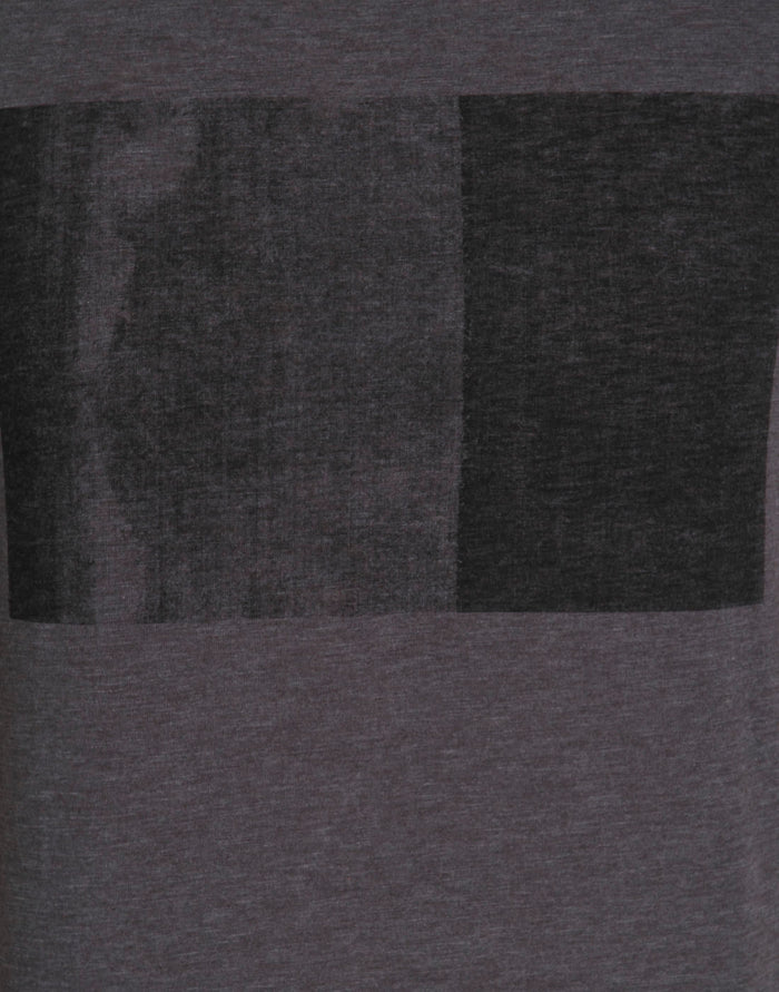 Grey Printed Crew Neck T-Shirt