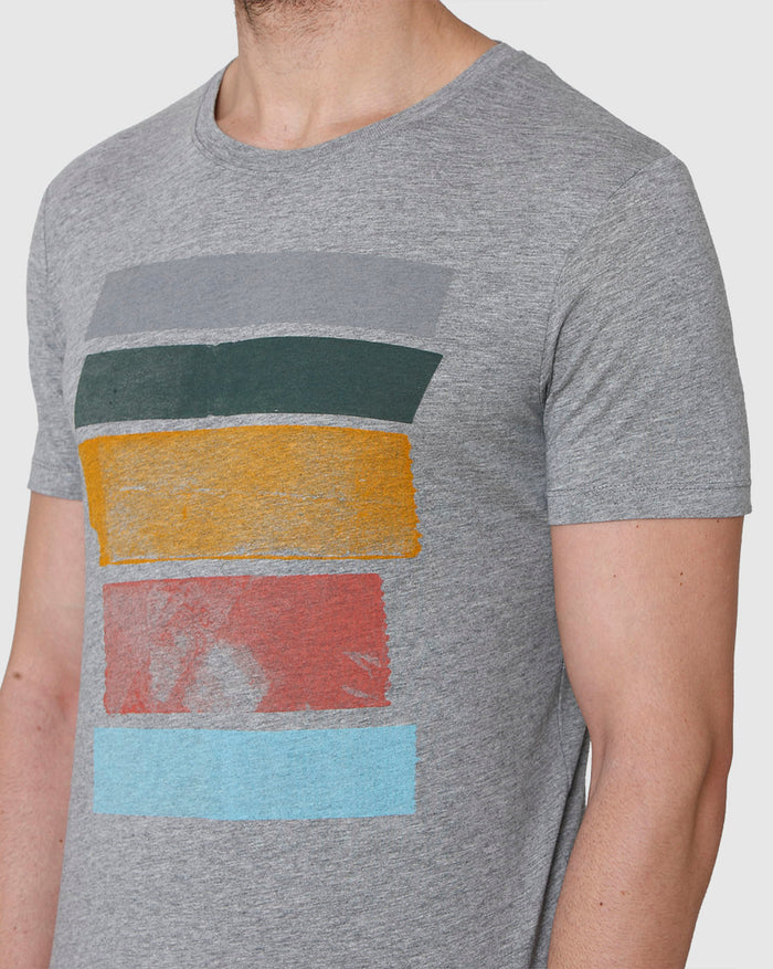 Grey Printed Crew Neck T-Shirt