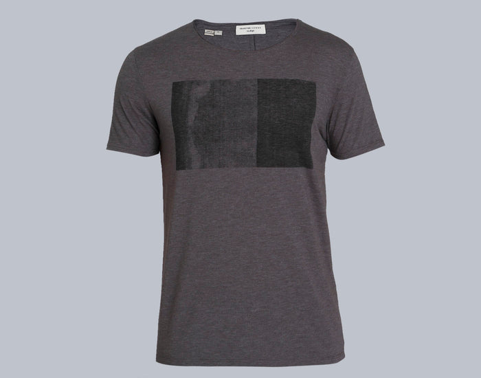 Grey Printed Crew Neck T-Shirt