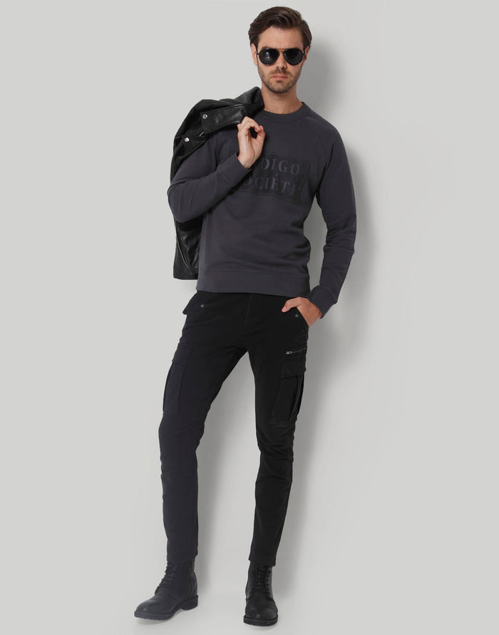 Grey Printed Pullover