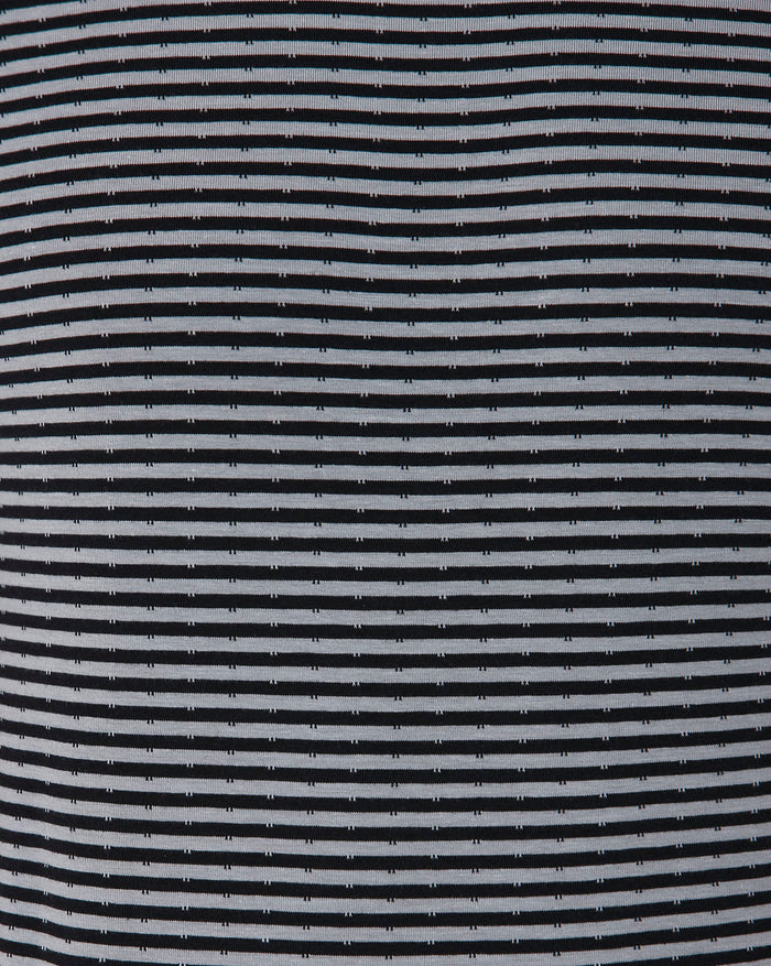 Grey Striped Crew Neck T-Shirt