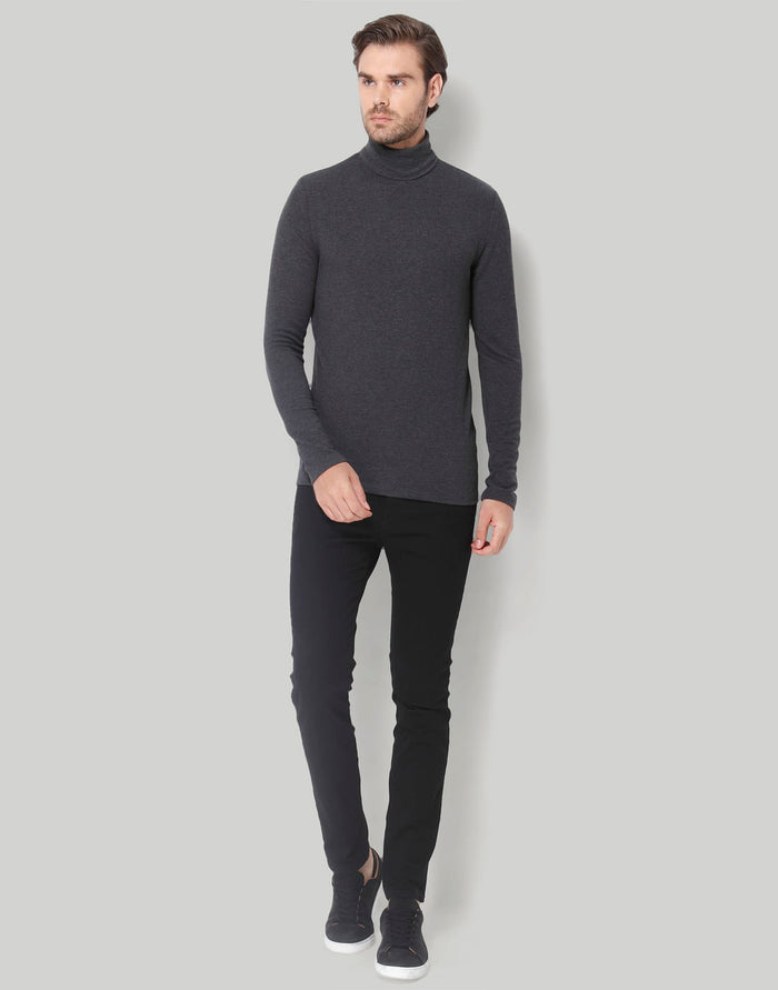 Grey Turtle Neck T-Shirt
