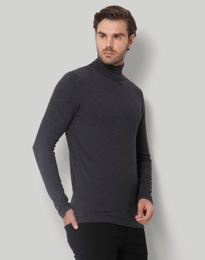 Grey Turtle Neck T-Shirt