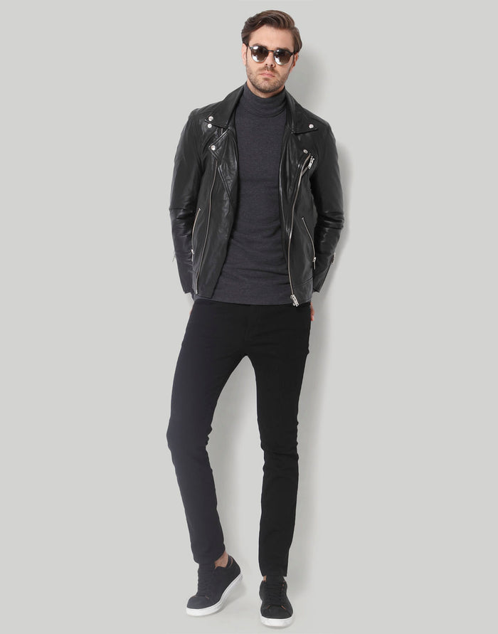 Grey Turtle Neck T-Shirt