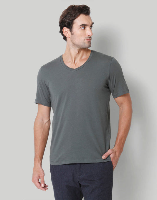 Grey V-Neck T-Shirt