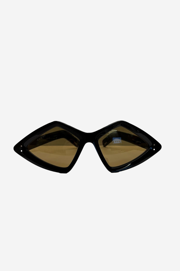 Gucci Black Geometric Retro Diamond Sunglasses image 0