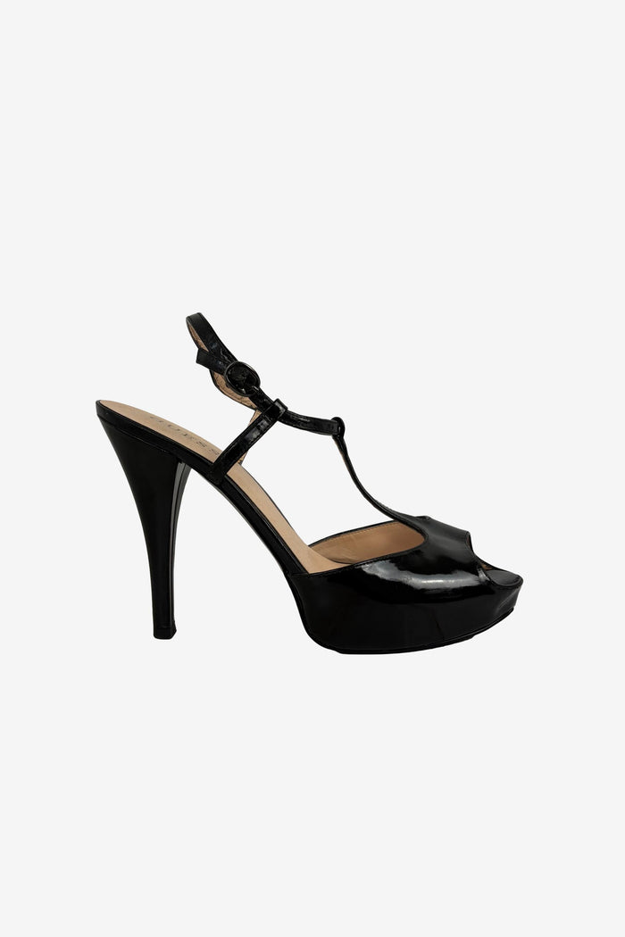 Guess Black Strap Heels