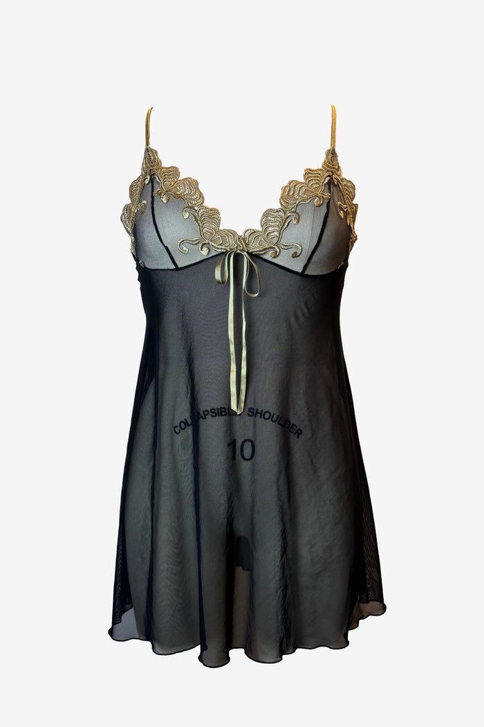 Guy Larouche Black Lingerie Top with Gold Detailing image 0