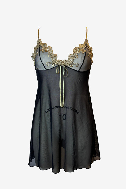 Guy Larouche Black Lingerie Top with Gold Detailing image 0