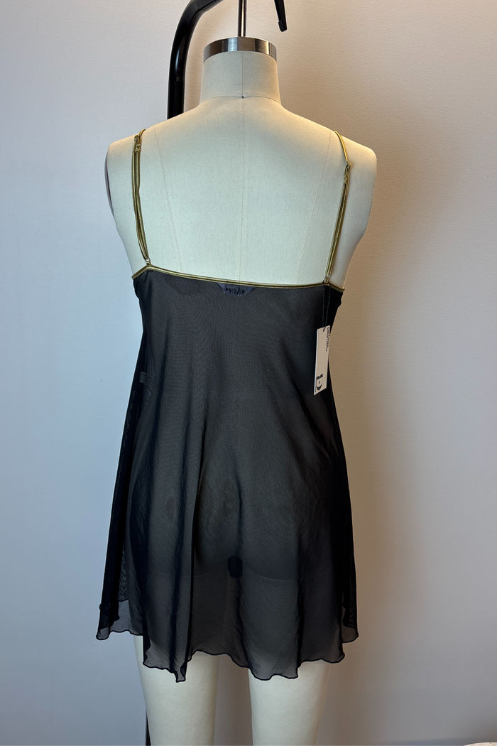 Guy Larouche Black Lingerie Top with Gold Detailing image 2