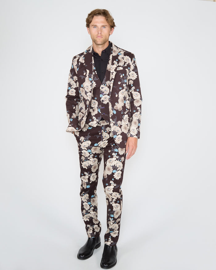 HADRIAN SERIOUS FLORAL BLAZER - BLACK