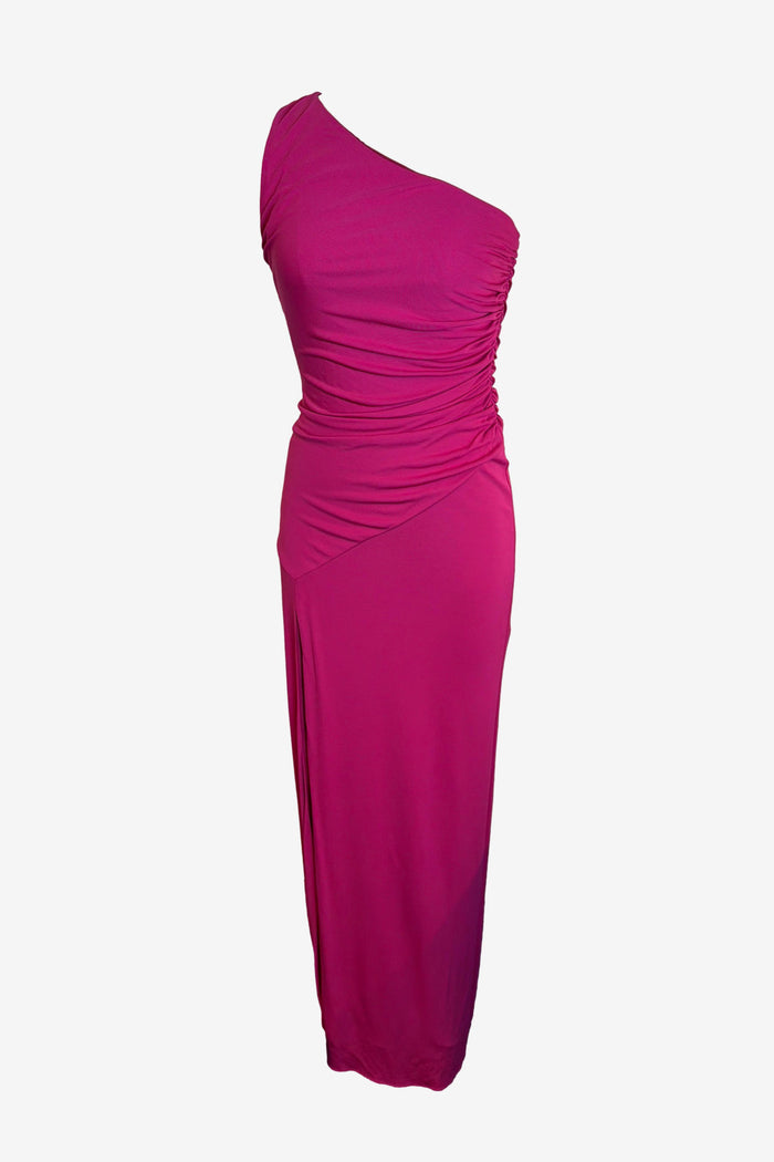 Halston Cerise One Shoulder Gown image 0