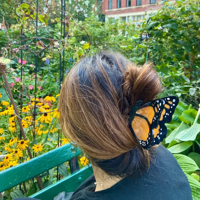 Hand-painted Monarch Butterfly Claw Hair Clip