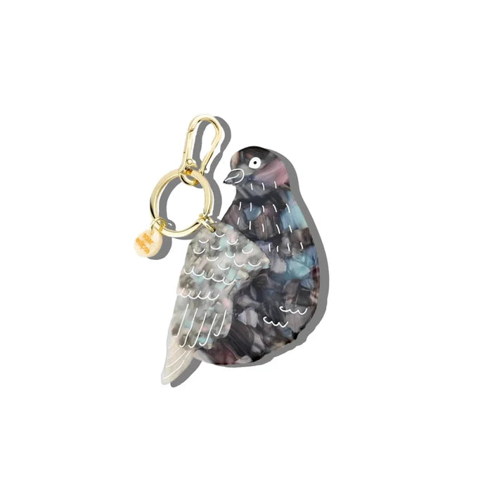 Hand-Painted Pigeon Bag Charm + Keychain - The New York Public Library Shop