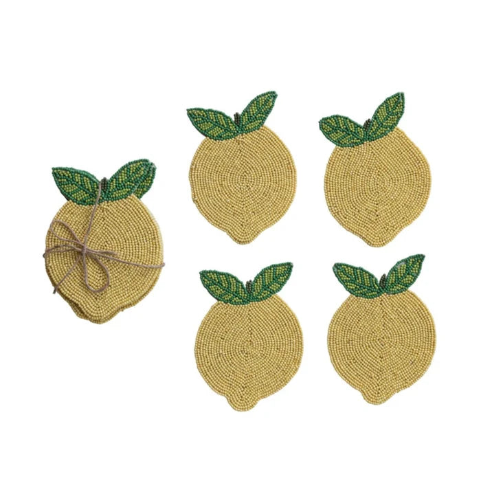 Handmade Beaded Lemon Coasters - The New York Public Library Shop