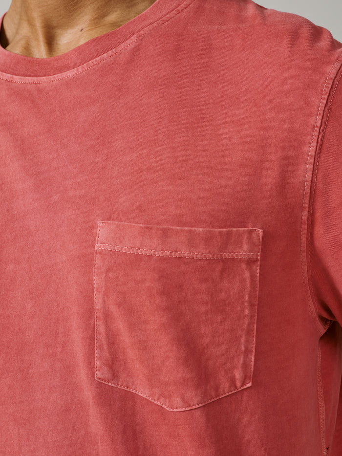Aubin Washed Coral Hareby Garment Dyed Cotton T-Shirt | Relaxed Tee
