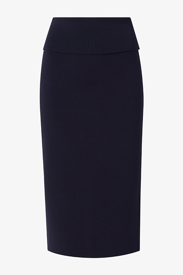 Packshot image of the harlem skirt in navy | Still | Exclude