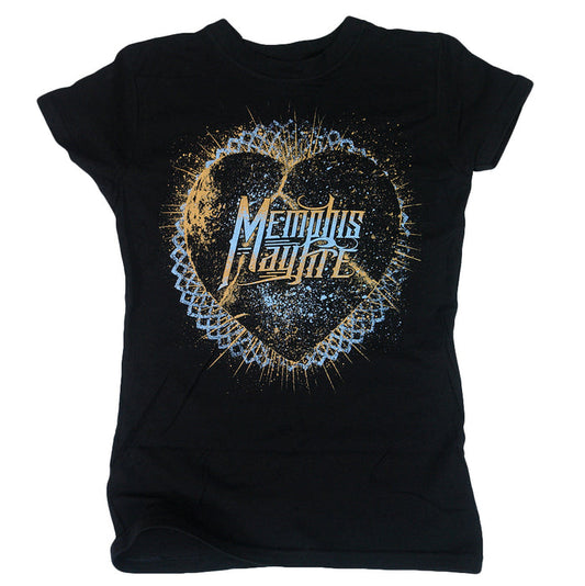 memphis may fire Heart - Ladies Black T-Shirt