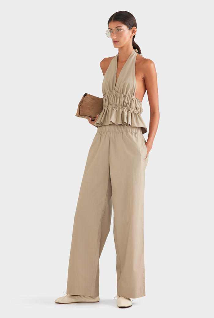 Heavy Cotton Poplin Pant - Pebble