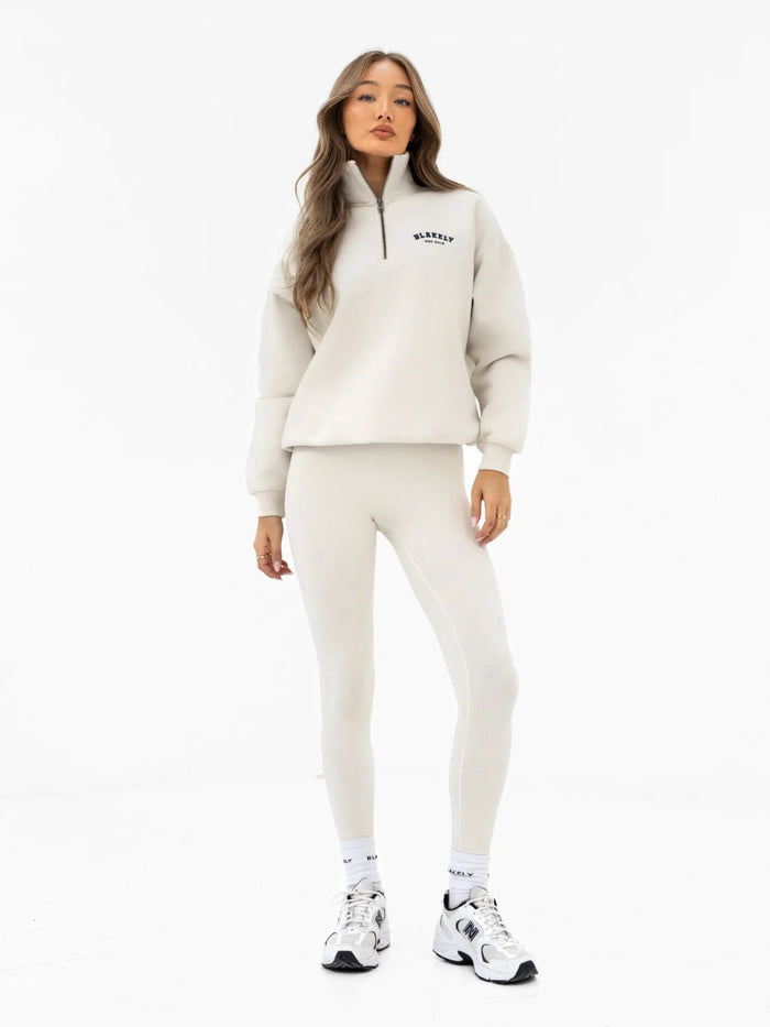 Heritage 1/4 Zip Jumper - Chalk & True Navy