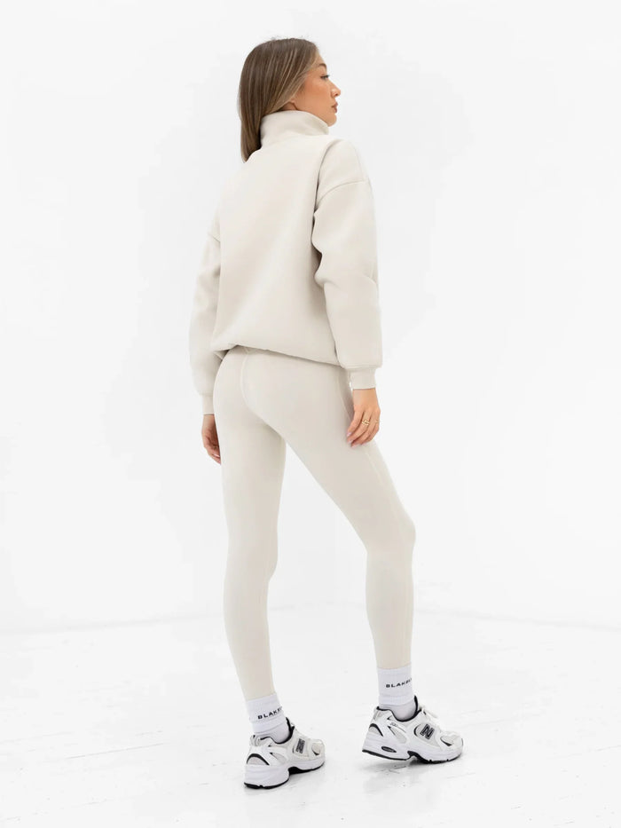 Heritage 1/4 Zip Jumper - Chalk & True Navy