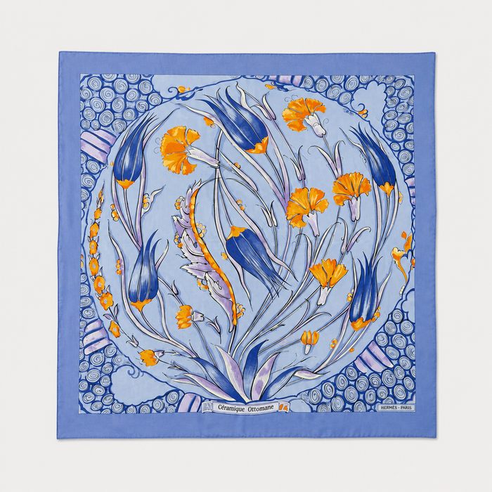 Hermes Ceramique Ottomane Silk Chiffon Scarf