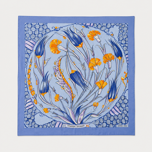 Hermes Ceramique Ottomane Silk Chiffon Scarf