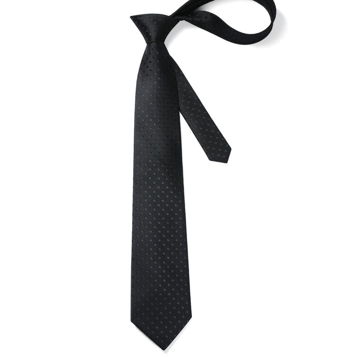 Polka Dot Tie Handkerchief Set - B1-ORANGE/BLACK