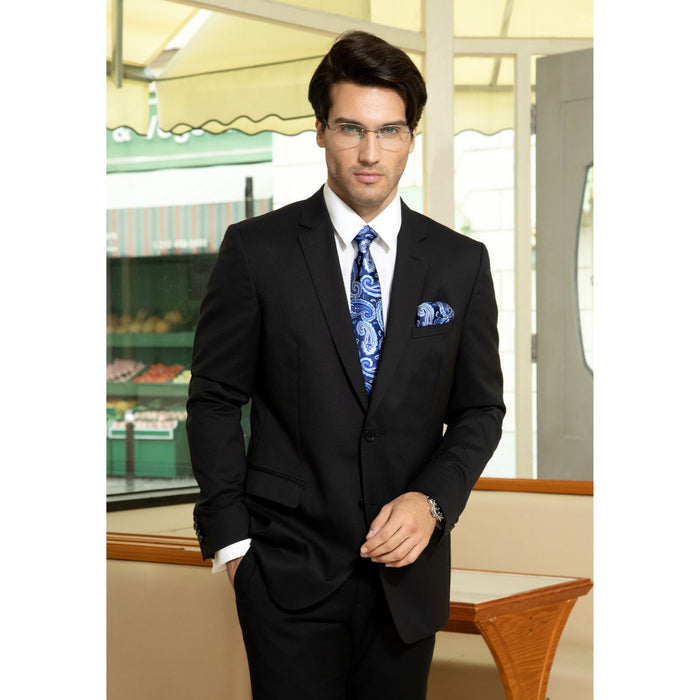 Hisdern Blue Paisley Tie Set For Formal Wear