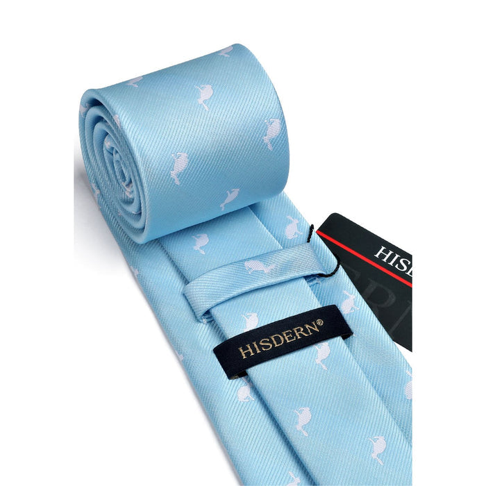 Rabbit Tie Handkerchief Set - LIGHT BLUE-1