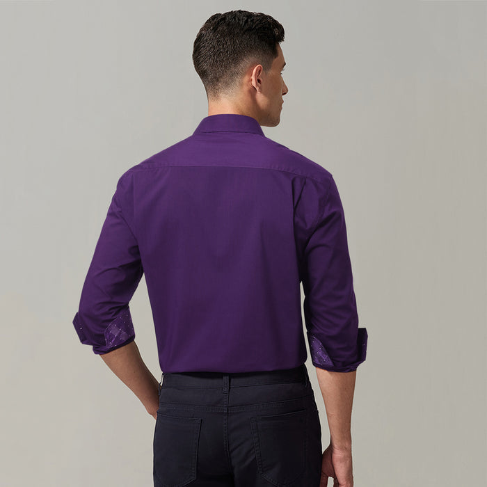 Casual Formal Shirt with Pocket - A-06 BLACK/RED
