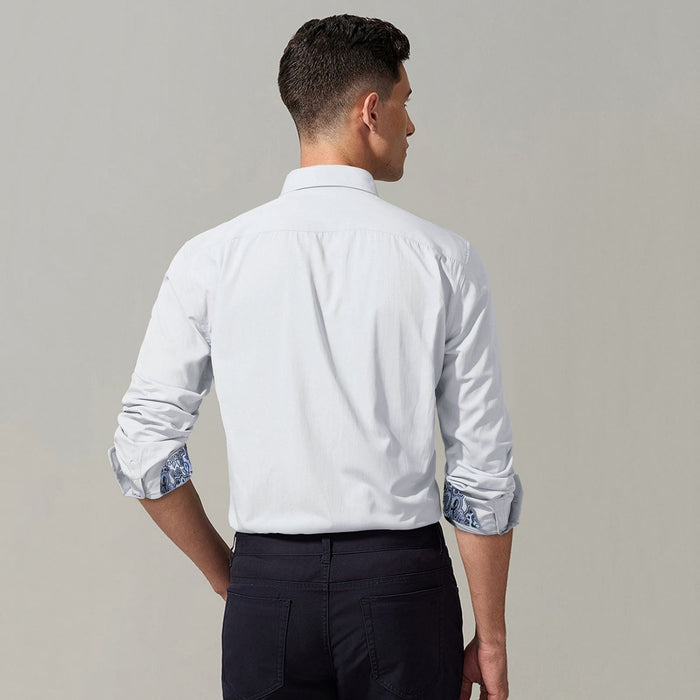 Casual Formal Shirt with Pocket - 12-WHITE/PAISLEY