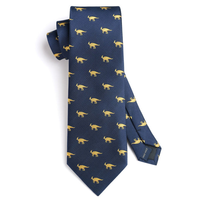 Dinosaur Tie Handkerchief Set - NAVY BLUE