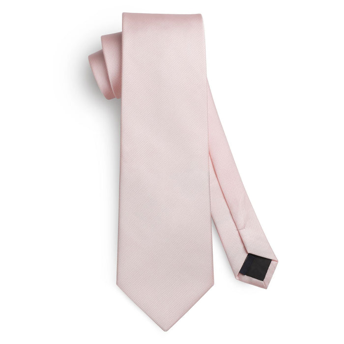 Solid 3.35 inch Tie Handkerchief Set - E-PINK BLUSH
