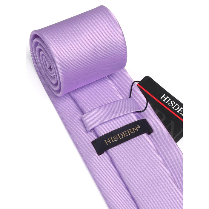 Solid 3.35 inch Tie Handkerchief Set - D-PURPLE LAVENDER
