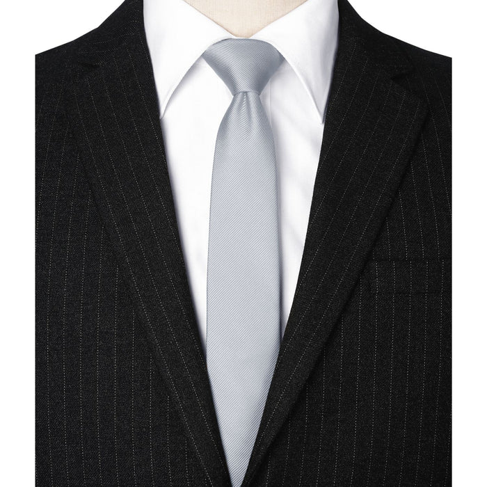 Solid 2.17 inch Skinny Formal Tie - 04-LIGHT GREY