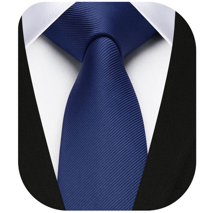 Solid 2.17'' Skinny Formal Tie - B1-NAVY BLUE