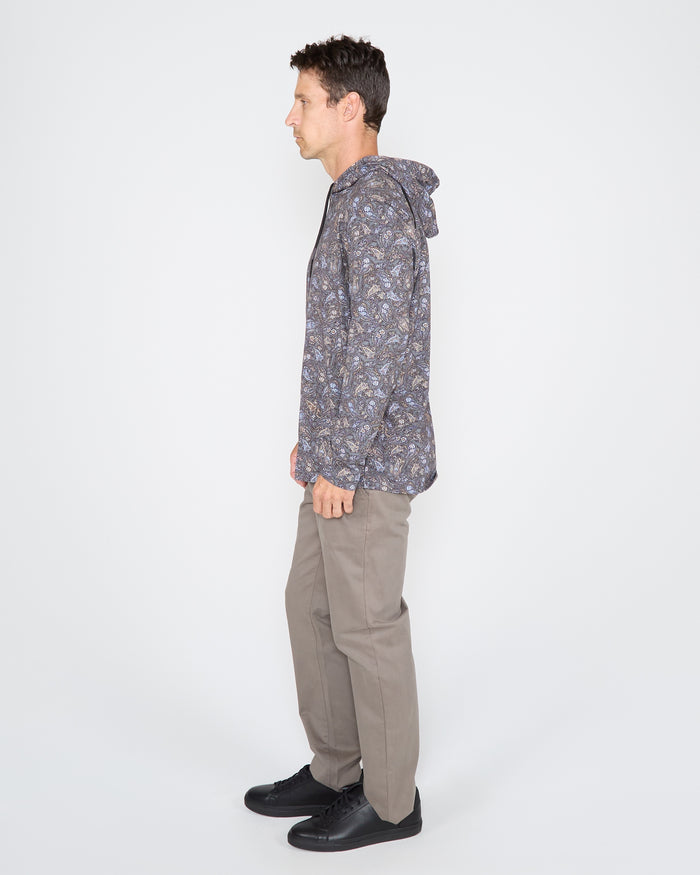HORATIO MADRID PAISLEY HOODIE - SMOKE