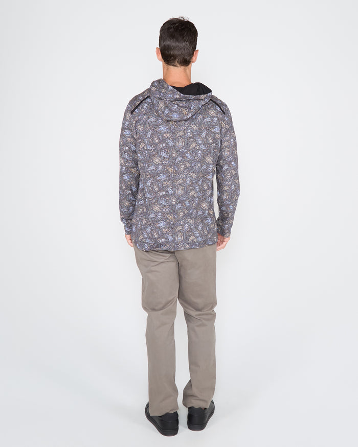 HORATIO MADRID PAISLEY HOODIE - SMOKE