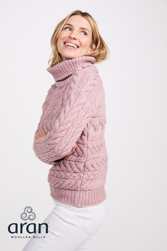 Horizontal Cable Knit Sweater - Baby Pink