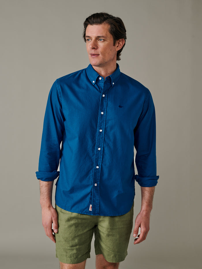 Aubin Bright Blue Horkstow Lightweight Relaxed Oxford Shirt | Oxford Shirt