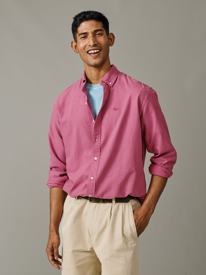 Aubin Fushia Horkstow Lightweight Relaxed Oxford Shirt | Oxford Shirt