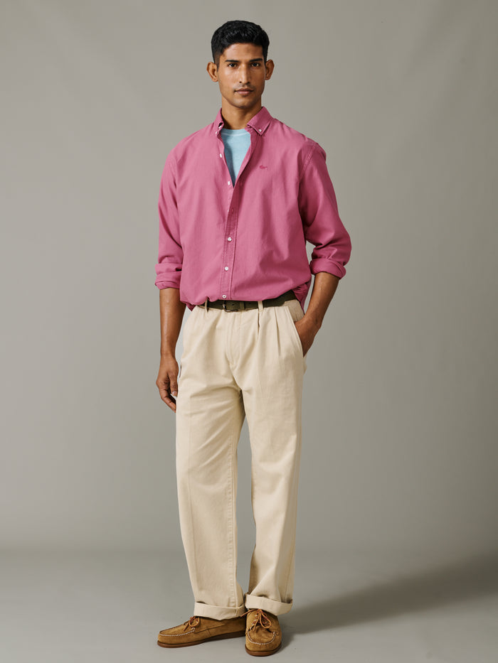 Aubin Fushia Horkstow Lightweight Relaxed Oxford Shirt | Oxford Shirt