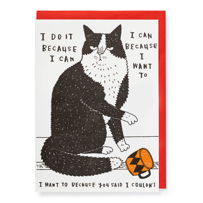 I Do It Because I Can Letterpress Notecard - The New York Public Library Shop