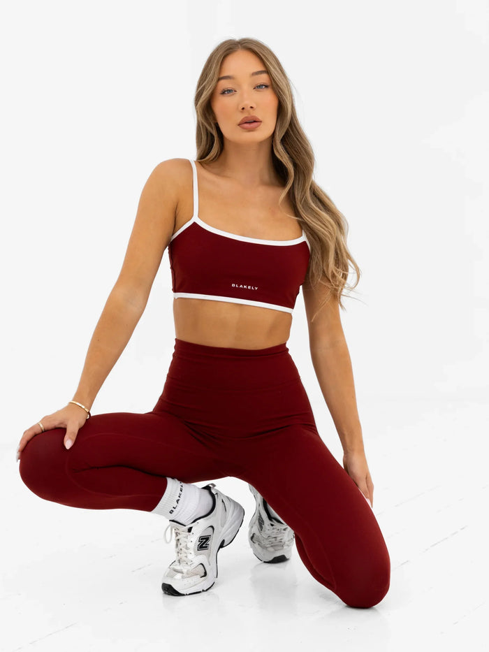 Ines Active Bra - Maroon Red