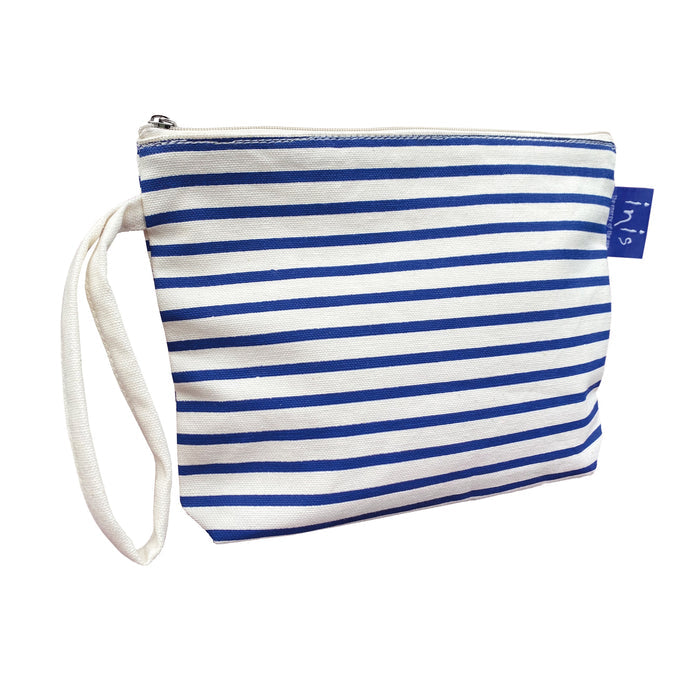 Inis Blue Striped Cosmetic Bag