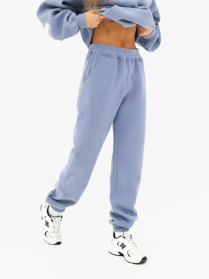 Isabel Cuffed Sweatpants - Granite Blue