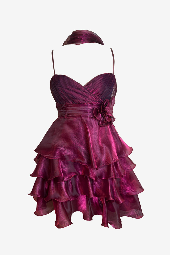 J & X Vintage Crimson Cocktail Dress with Sash image 0